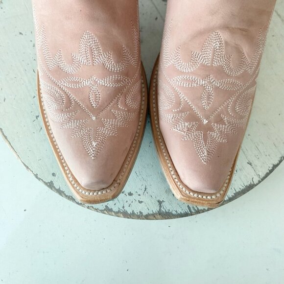 Lane LEXINGTON Womens Cowboy Boots 8 Blush Pink Western Cowgirl Mid Calf Tall - Picture 6 of 11